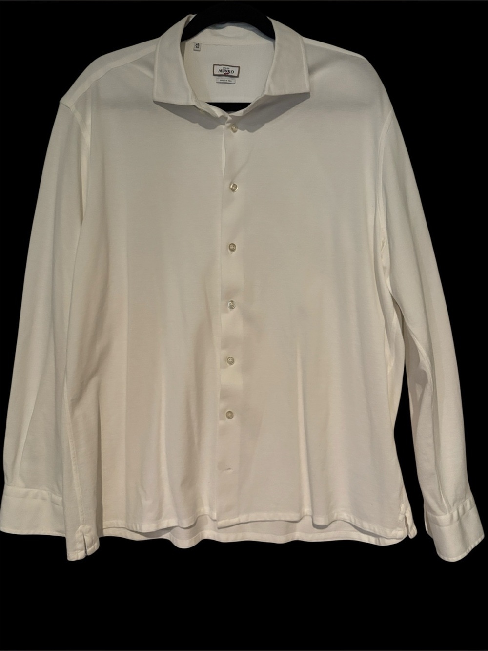 Atelier Munro 100% Cotton Men's Button down dress shirt. White. Size 46 neck 18